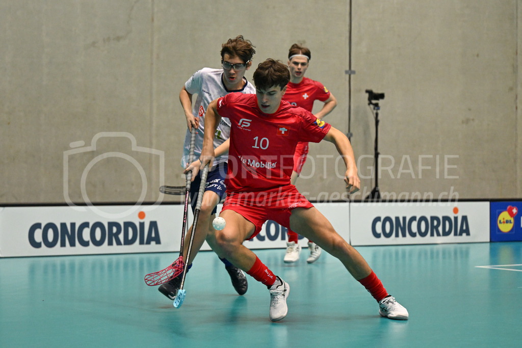 Switzerland B U19 vs Finland U19 - 2. February 2024 | Switzerland B U19 vs Finland U19
U19 Men International Matches in Switzerland
GoEasy Arena, Siggenthal Station
Switzerland defender #10 Maurin Biner.
Credit: Markus Aeschimann | <a href="https://www.markus-aeschimann.ch">Sportfotografie Markus Aeschimann</a> | <a href="https://www.instagram.com/sportfotografie.aeschimann">@sportfotografie.aeschimann</a> - Realisiert mit Pictrs.com