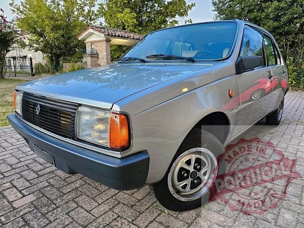 Renault 14 R14 vintage French hatchback car parked | Silver Renault 14 R14 hatchback parked on a paved driveway - Realized with Pictrs.com