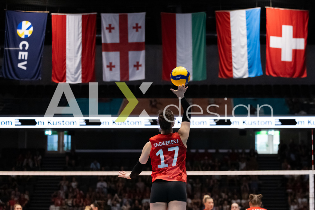 Austria v Switzerland - CEV European League Women | KRIENS, SWITZERLAND - JUNE 14: JULIE LENGWEILER of Switzerland during the CEV European League match between Austria and Switzerland at Pilatus Arena on June 14, 2026 in Kriens, Switzerland. - Realisiert mit Pictrs.com