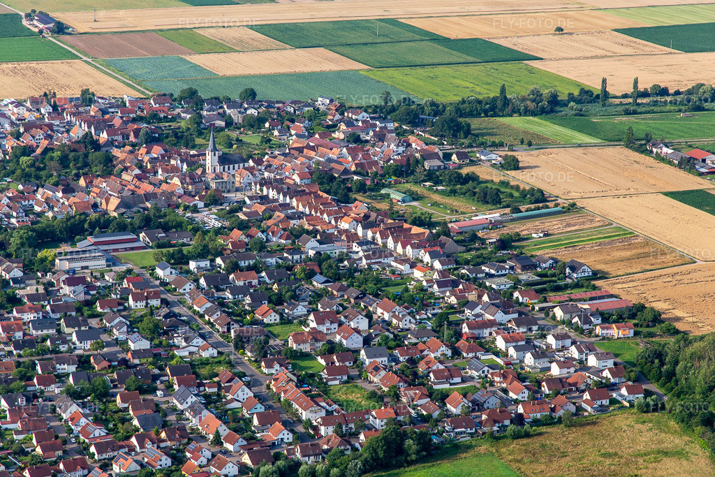 Luftbild: Waldstr in Ottersheim bei Landau im Bundesland Rheinland-Pfalz in Deutschland. Foto: IMG_142873.jpg vom 19.07.2024 durch Werner Riehm/FLY-FOTO.de