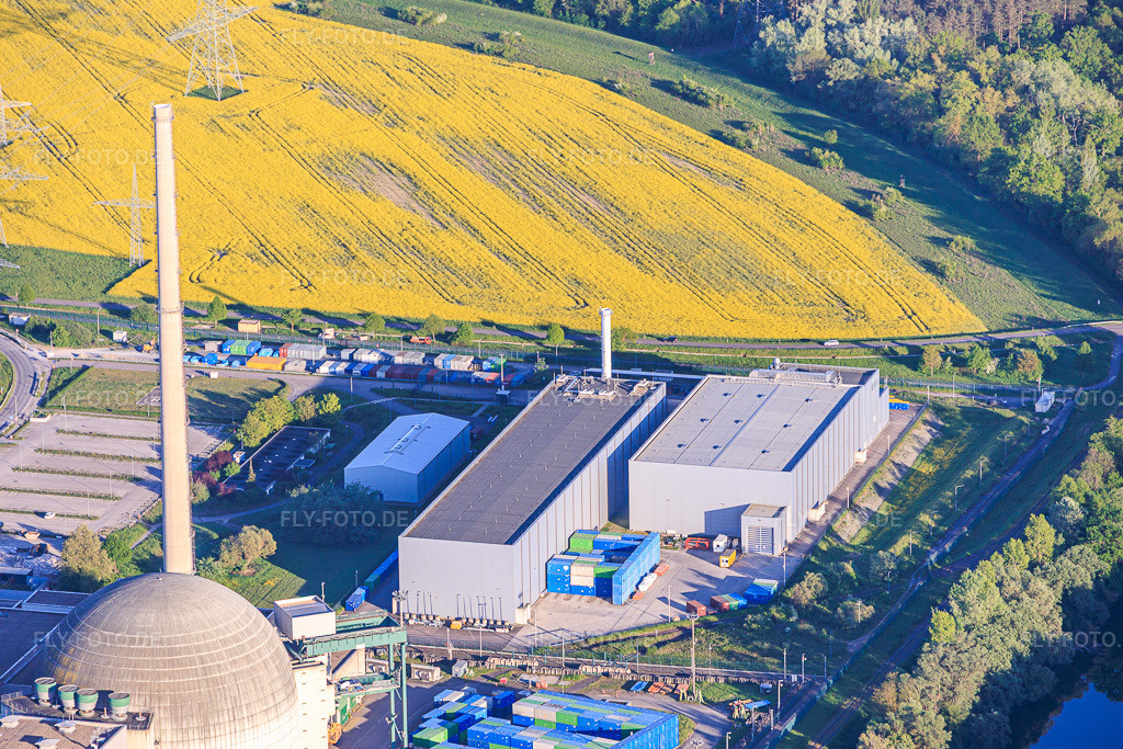 Luftbild: Halle der GNR Gesellschaft für nukleares Reststoffrecycling in Philippsburg im Bundesland Baden-Württemberg in Deutschland.Foto: IMG_155062.jpg vom 24.04.2026 durch Werner Riehm/FLY-FOTO.deAuflösung des Originals: 5818 x 3879 px