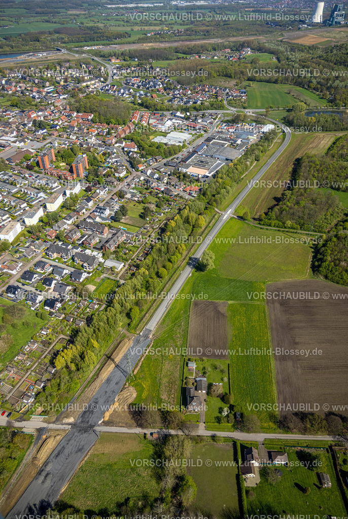 Bergkamen230406629 | Luftbild, Baustelle der Trasse für die L821n Ortsumgehung zwischen Erich-Ollenhauer-Straße und Lünener Straße, Oberaden, Bergkamen, Ruhrgebiet, Nordrhein-Westfalen, Deutschland