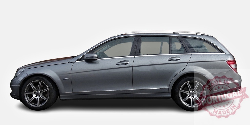 Mercedes-Benz C-Class Estate car parked with white background | Grey Mercedes-Benz C-Class Estate car parked with white background, representing modern transportation and German engineering - Realized with Pictrs.com