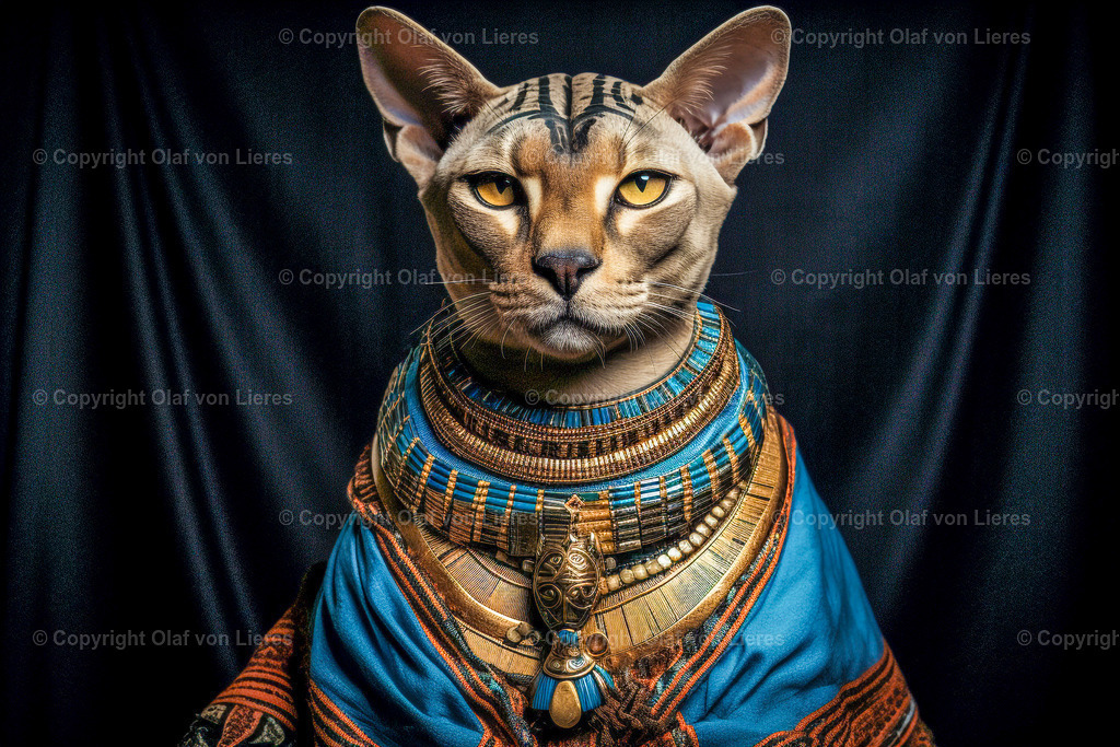 ägyptische Katzen | Katze mit Halsschmuck