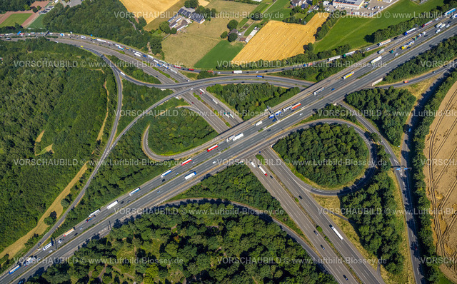 Duisburg230706512 | Luftbild, Autobahnkreuz Oberhausen-West, Autobahn A3 und Autobahn A42, Obermeiderich, Duisburg, Ruhrgebiet, Nordrhein-Westfalen, Deutschland