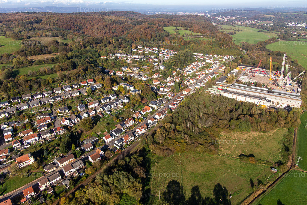 Luftbild: Pfalzstr im Ortsteil Bierbach in Blieskastel im Bundesland Saarland in Deutschland. Foto: IMG_143971.jpg vom 27.10.2024 durch Werner Riehm/FLY-FOTO.de