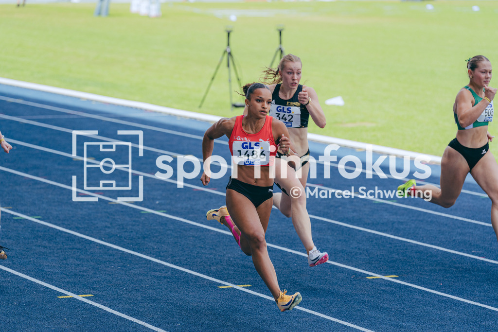 DM U23 U18 Bochum 2026 | Sarah Rosanne König (LG Brillux Münster), Startnummer 1486. 100-Meter-Lauf Vorlauf wU18, Deutsche Meisterschaften der U18 &amp; U23 2026, Lohrheidestadion Bochum-Wattenscheid, 04.07.2026 Foto: Marcel Schwering / sportimfokus - Realisiert mit Pictrs.com