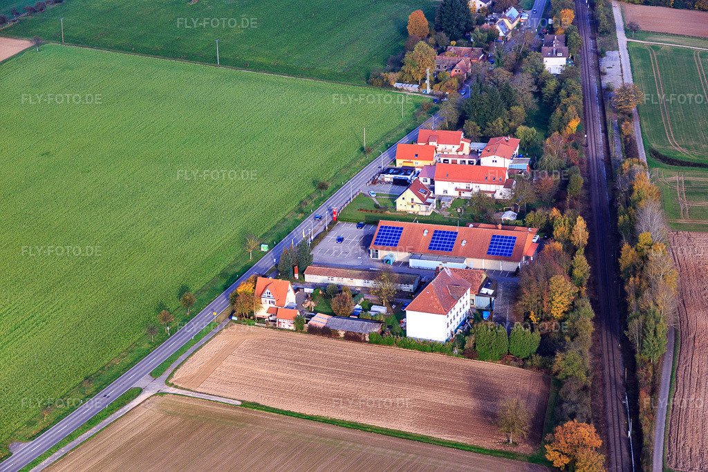 Luftbild: bhf Schaidt von Westen in Steinfeld im Bundesland Rheinland-Pfalz in Deutschland. Foto: IMG_075852.jpg vom 02.11.2014 durch Werner Riehm/FLY-FOTO.deAuflösung des Originals: 5472 x 3648 px
