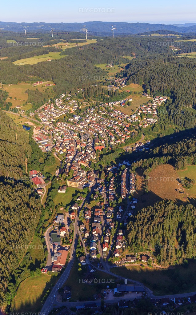 Luftbild: Ortsübersicht aus Osten im Ortsteil Tennenbronn in Schramberg im Bundesland Baden-Württemberg in Deutschland. Foto: IMG_149164.jpg vom 29.06.2025 durch Werner Riehm/FLY-FOTO.de