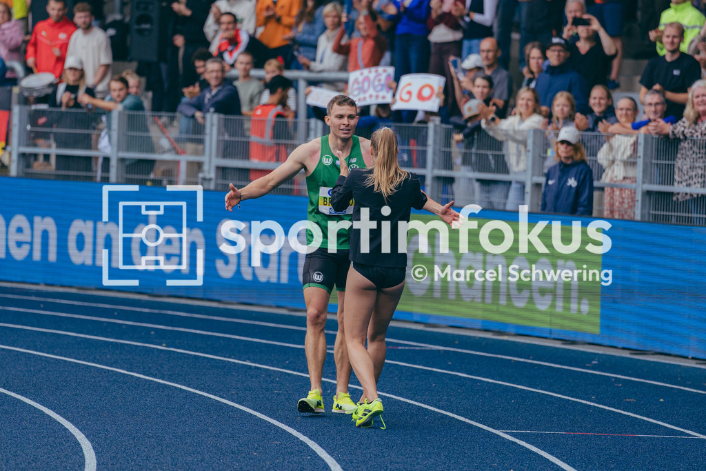 Deutsche Meisterschaften der Frauen und Männer 2026 | Jean Paul Bredau, VfL Wolfsburg, 400-Meter-Lauf, FinaleDeutsche Meisterschaften der Frauen und Männer 2026, Lohrheidestadion Bochum-Wattenscheid, 26.07.2026. Foto: Marcel Schwering / sportimfokus - Realisiert mit Pictrs.com