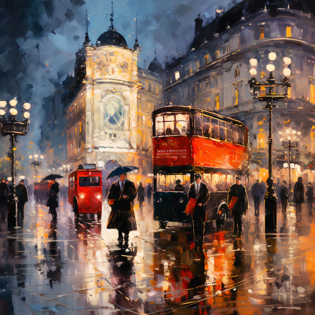 2307024 - Picadilly Circus | Historisch anmutendes sehr atmosphärisches London Wandbild.