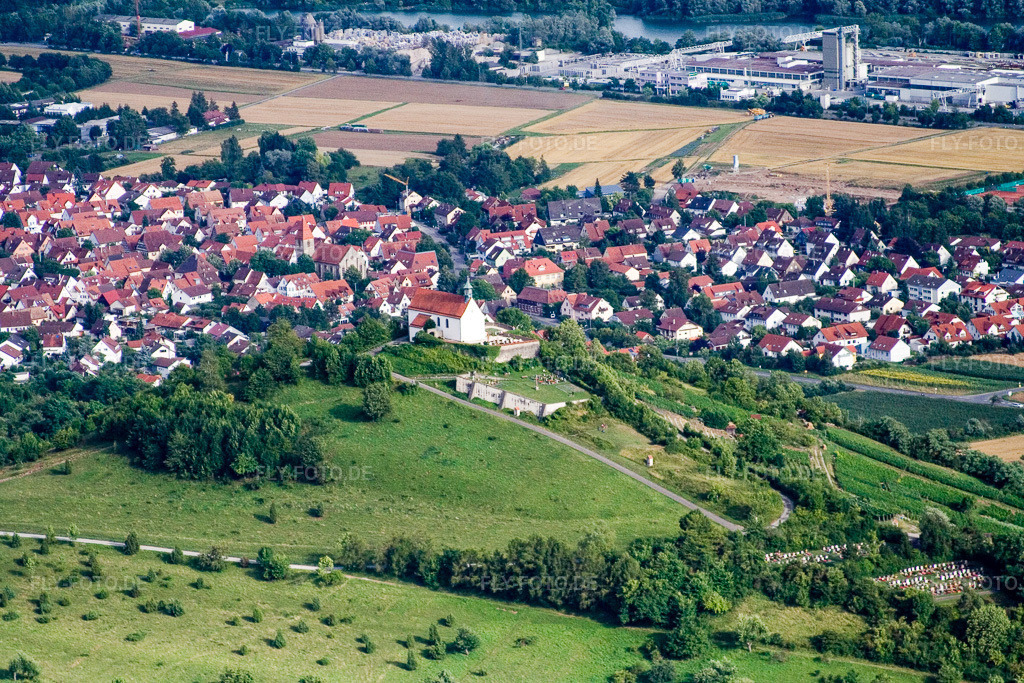 Luftbild: Wurmlinger Kapelle von Westen im Ortsteil Wurmlingen in Rottenburg im Bundesland Baden-Württemberg in Deutschland. Foto: IMG_12300.jpg vom 02.08.2008 durch Werner Riehm/FLY-FOTO.de