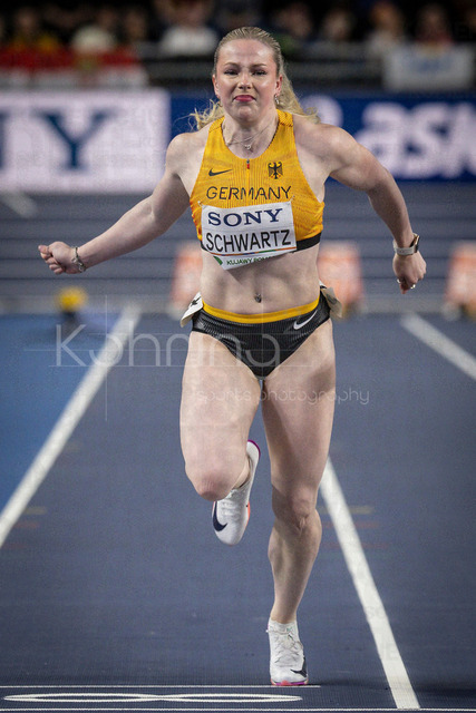 World Athletics Indoor Championships Kujawy Pomorze 26, 21.03.2026 | TORUN, POLAND - MARCH 21:  Philina Marianne SCHWARTZ (GER) competes in the women's 60m semi final of the World Athletics Indoor Championships Kujawy Pomorze 26 on day 2 / session 2 at Kujawsko-Pomorska Arena Torun on March 21, 2026 in Torun, Poland. 