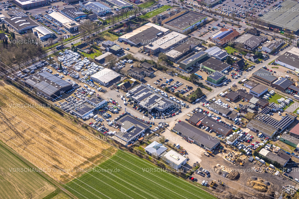Wesel240310362 | Luftbild, Autohändler im Gewerbegebiet Rudolf-Diesel-Straße, Wittenberg, Wesel, Nordrhein-Westfalen, Deutschland