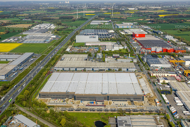 Boenen230404933 | Luftbild, Gewerbegebiet InlogParc, Edisonstraße, an der Autobahn A2, Westerbönen, Bönen, Ruhrgebiet, Nordrhein-Westfalen, Deutschland