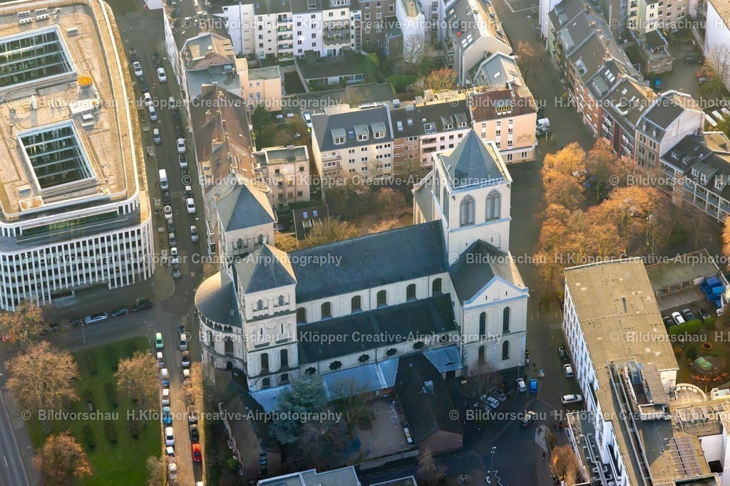 Luftbilder Köln-7864 | Luftbildfotografie Kirchengebäude " Basilika St. Kunibert " an der Straße Kunibertskloster in Köln im Bundesland Nordrhein-Westfalen, Deutschland - Realisiert mit Pictrs.com