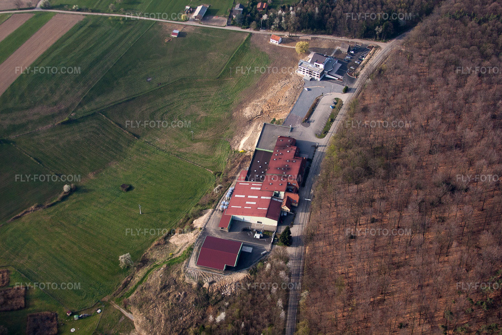 Aerial view: View of the town in Rott in the state Bas-Rhin, France.Photo: IMG_63663.jpg taken on 03/30/2014 by Werner Riehm/FLY-FOTO.comResolution of the original: 4752 x 3168 px