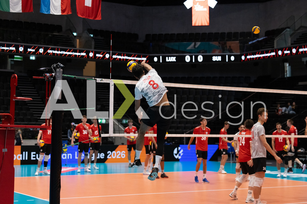 Luxembourg v Switzerland - CEV European League Men | KRIENS, SWITZERLAND - JUNE 12: QUENTIN ZELLER of Switzerland during the CEV European League match between Luxembourg and Switzerland at Pilatus Arena on June 12, 2026 in Kriens, Switzerland. - Realisiert mit Pictrs.com