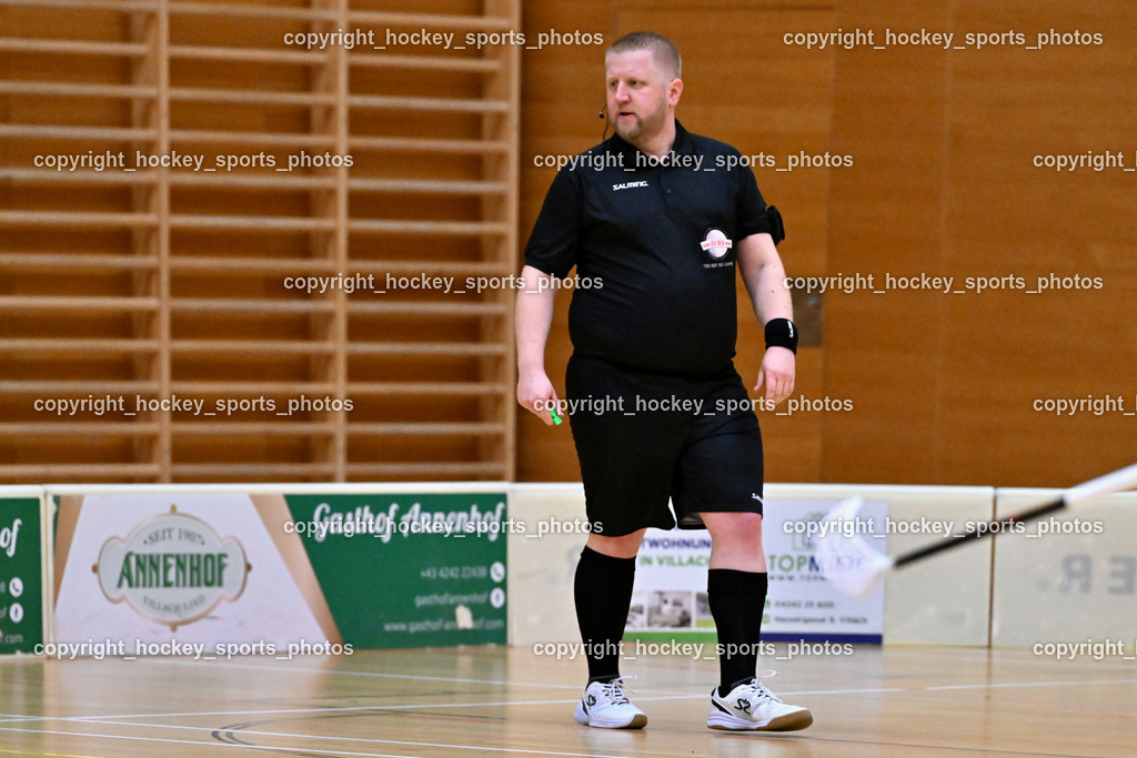 VSV Unihockey vs. SZPK Floorball | Daniel Walti Referee, VSV Unihockey vs. SZPK Floorball, VSV Unihockey vs. SZPK Floorball am 23.11.2024 in Villach (Ballspielhalle St. Martin), Austria, (Photo by Bernd Stefan)