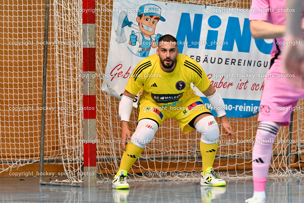 Carinthia Flamengo Futsal Club vs. Futsal Klagenfurt | #1 Youssef Helal Carinthia Flamengo, Carinthia Flamengo Futsal Club vs. Futsal Klagenfurt, Carinthia Flamengo Futsal Club vs. Futsal Klagenfurt am 01.12.2024 in Klagenfurt (Ballspielhalle Viktring), Austria, (Photo by Bernd Stefan)