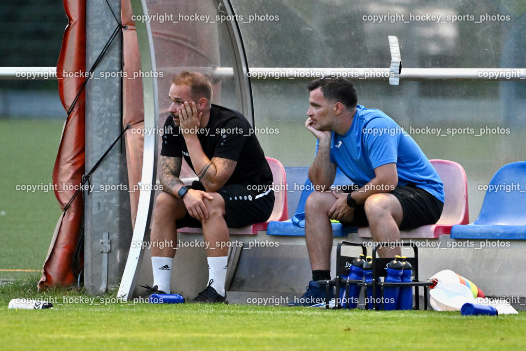 SAK vs. SV Dellach Gail | Assistentcoach SV Dellach Gail Bernd Traar, Headcoach SV Dellach Gail Bernard Nikolla, SAK vs. SV Dellach Gail, SAK vs. SV Dellach Gail am 14.08.2025 in Klagenfurt (Sportpark Welzenegg), Austria, (Photo by Bernd Stefan)