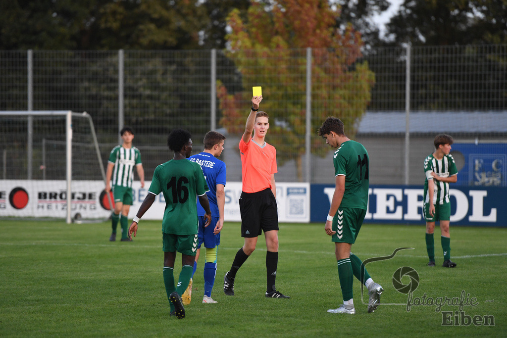 FC Rastede-VFL Oldenburg | A-Jugend Bezirkspokal; FC Rastede (blau)-VFL Oldenburg (grün) am 16.08.2023 in Rastede (Sportanlage Köttersweg), Deutschland, Photo: Philip Eiben 2023 - Realisiert mit Pictrs.com