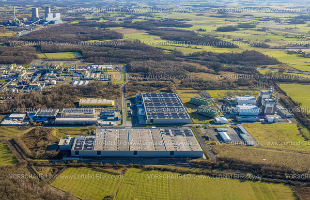 Hamm240105048 | Luftbild, Du Pont de Nemours Deutschland Chemiewerk Uentrop, Umspannanlage Geithe Amprion, hinten RWE Kraftwerk Westfalen, Uentrop, Hamm, Ruhrgebiet, Nordrhein-Westfalen, Deutschland