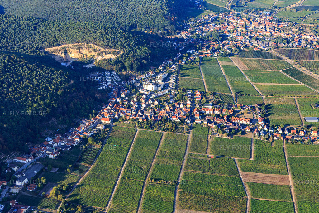 Luftbild: Ortsansicht aus Süden im Ortsteil Haardt in Neustadt im Bundesland Rheinland-Pfalz in Deutschland. Foto: IMG_111798.jpg vom 16.09.2018 durch Werner Riehm/FLY-FOTO.de