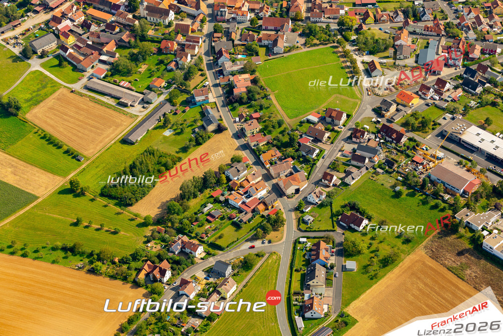 Das Luftbild zeigt : Eltingshausen Oerlenbach - Die Luftaufnahme wurde 2024 vom UL-Flugzeug aus erstellt ( keine Drohne ) - Hochauflösende Luftaufnahme - Für grossformatige Ausdrucke geeignet. Die Geschenkidee !Mit Lizenz und Bildrechte bestellbar