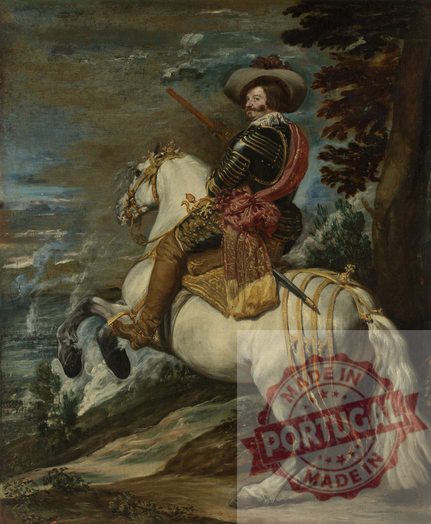 Diego Velazquez King Philip IV of Spain riding white horse | King Philip IV of Spain presenting power on a spirited white horse - Realisiert mit Pictrs.com