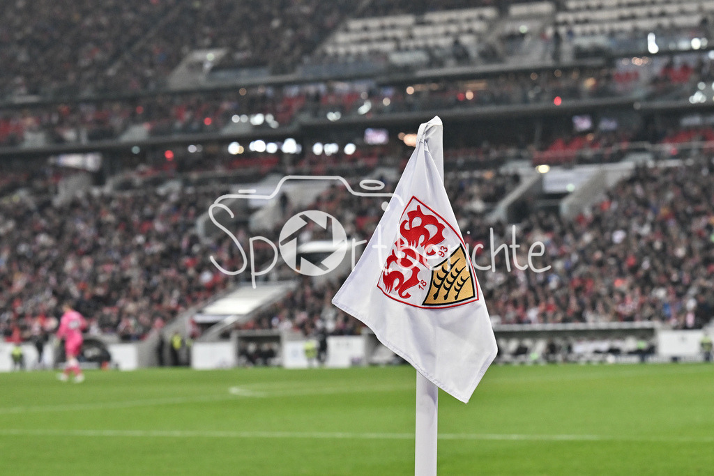 VfB Stuttgart - Hamburger SV | STUTTGART, GERMANY - 12. APRIL: pictre of a VFB Stuttgart Flag during the Bundesliga Match between VfB Stuttgart vs. Hamburger SV on Matchday 29 at MHP Arena / DFL REGULATIONS PROHIBIT ANY USE OF PHOTOGRAPHS AS IMAGE SEQUENCES AND/OR QUASI-VIDEO