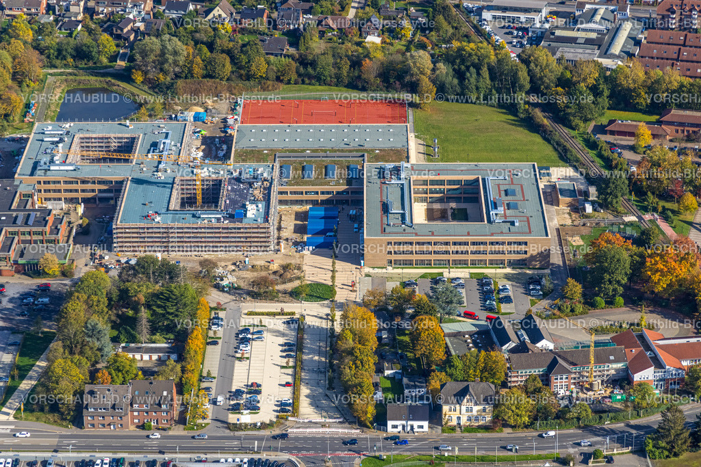 Moers221003768 | Luftbild, Baustelle Berufsbildungs-Campus Moers, Berufskolleg für Technik, Moers, Moers, Ruhrgebiet, Nordrhein-Westfalen, Deutschland
