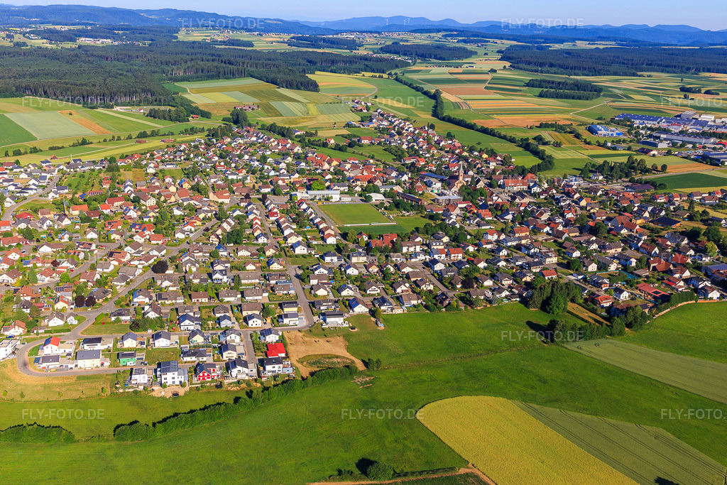 Luftbild: Ortsansicht aus Osten im Ortsteil Seedorf in Dunningen im Bundesland Baden-Württemberg in Deutschland. Foto: IMG_149298.jpg vom 29.06.2025 durch Werner Riehm/FLY-FOTO.de