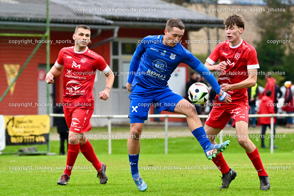 SV Rothenthurn vs. Union Matrei | #28 Michael Berger Matrei, #19 Christoph David Supersberger SV Rothenthurn, #4 Dragan Erdeljan SV Rothenthurn, SV Rothenthurn vs. Union Matrei, SV Rothenthurn vs. Union Matrei am 09.11.2024 in Rothenthurn (Sportplatz Rothenthurn), Austria, (Photo by Bernd Stefan)