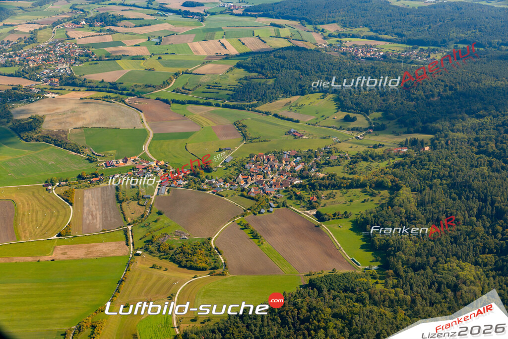 Luftaufnahme  Urphertshofen  Obernzenn Das Luftbild wurde 2025 vom UL-Flugzeug heraus erstellt ( keine Drohne ) - Hochauflösende Luftaufnahme -Nicht vergleichbar mit Google Maps oder Satelittenbilder- Die Geschenkidee !Mit Lizenz und Bildrechte bestellbar