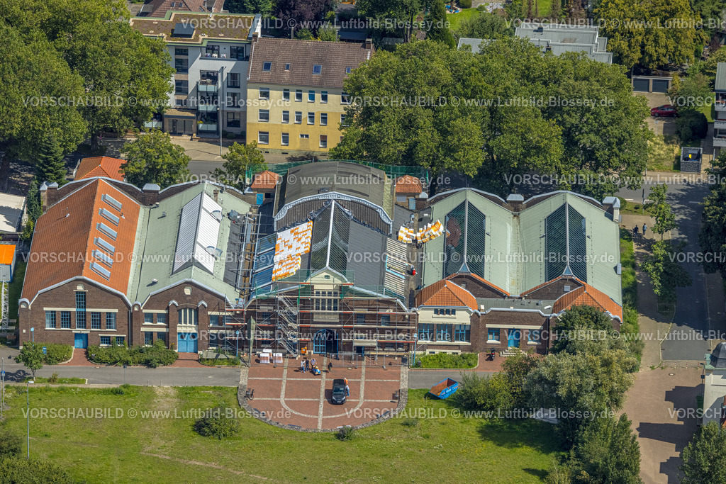 Herne230802529 | Luftbild, Flottmannhallen, Baustelle und Renovierung, Herne-Süd, Herne, Ruhrgebiet, Nordrhein-Westfalen, Deutschland