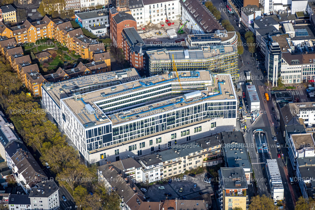 Bochum221100920 | Luftbild, Viktoria Karree Geschäftsquartier, Baustelle und Neubau, Gleisdreieck, Bochum, Ruhrgebiet, Nordrhein-Westfalen, Deutschland