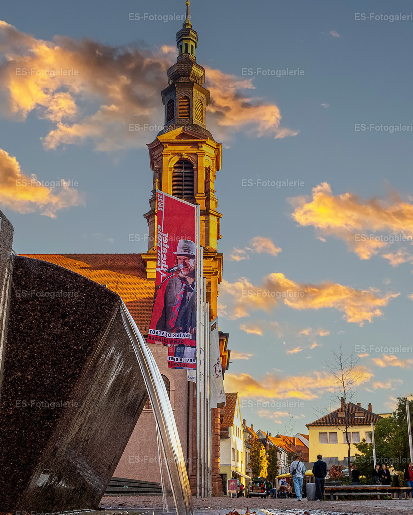 Stadtkirche Schwetzingen — Abendstimmung
