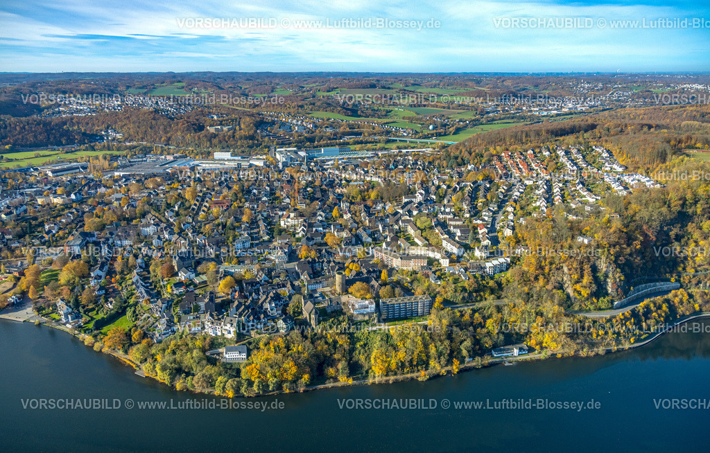 Wetter251104230 | Luftbild, Wohngebiet Ortsansicht Ortsteil Wetter, Ardeygebirge mit Herbstwald, herbstliche Bäume, Wetter, Ruhrgebiet, Nordrhein-Westfalen, Deutschland