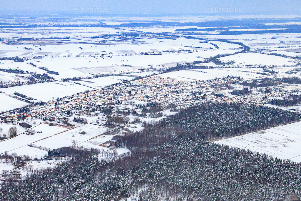 Luftbild: Ortsansicht im Ortsteil Schaidt in Wörth im Bundesland Rheinland-Pfalz in Deutschland. Foto: IMG_36250.jpg vom 02.01.2011 durch Werner Riehm/FLY-FOTO.de