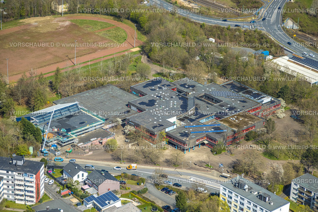 Wetter220401481 | Luftbild, Geschwister-Scholl-Gymnasium, Sport und Freizeitbad Oberwengern.  Sanierungsarbeiten am Hallenbad, Volmarstein, Wetter, Ruhrgebiet, Nordrhein-Westfalen, Deutschland