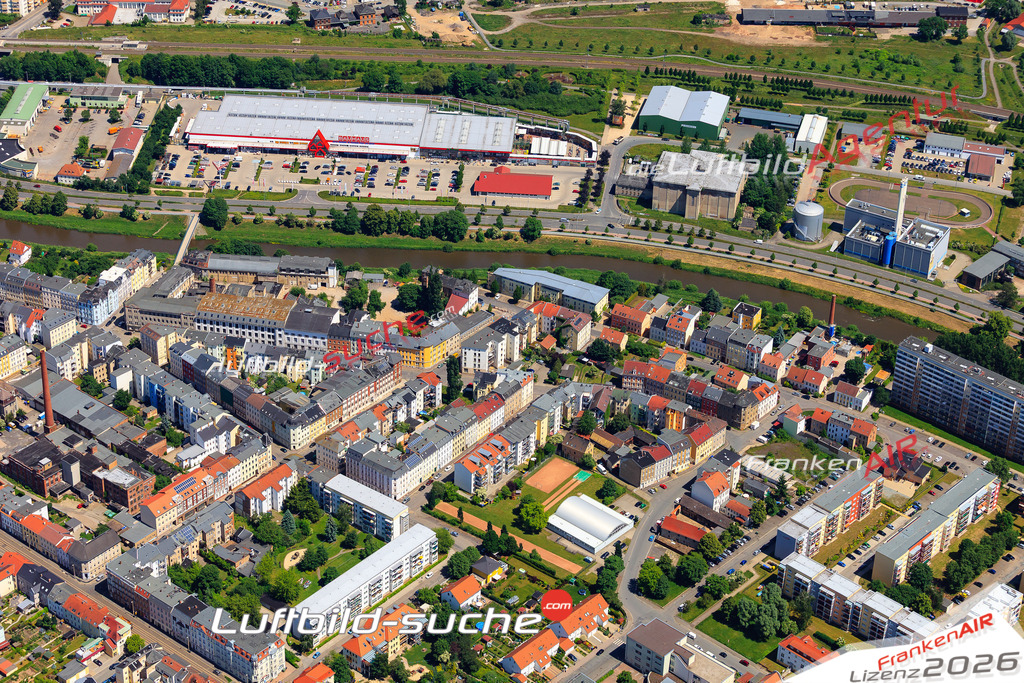 Die Luftaufnahme der Stadt Gera wurde vom UL-Flugzeug heraus erstellt ( keine Drohne )- hohe Auflösung für beste Qualität