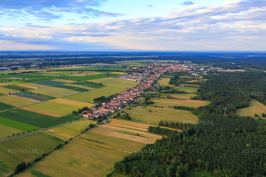Luftbild: Saarstraße aus Südwesten in Kandel im Bundesland Rheinland-Pfalz in Deutschland. Foto: IMG_090282.jpg vom 26.06.2016 durch Werner Riehm/FLY-FOTO.de
