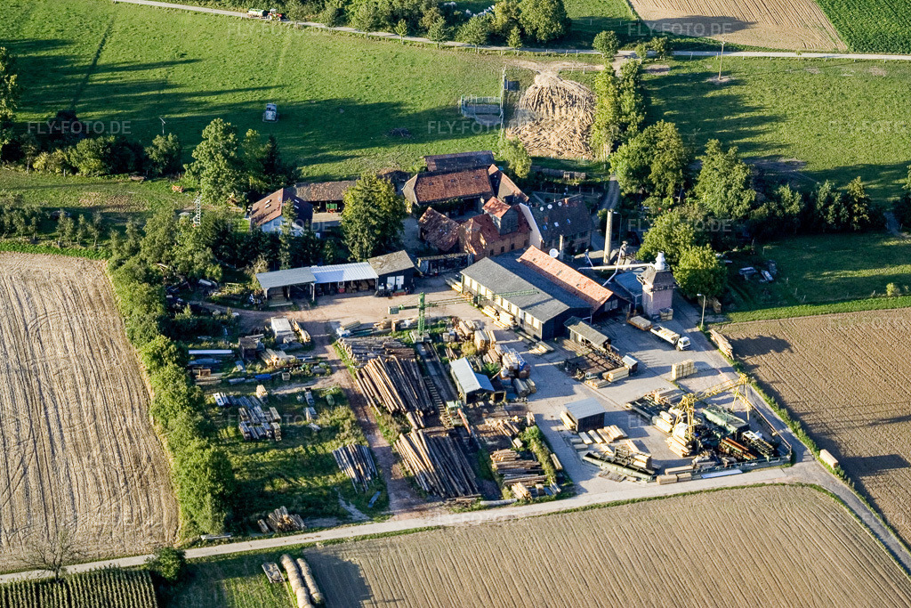 Luftbild: Schaidt, Schaidter Mühle (Sägewerk Orth) im Ortsteil Schaidt in Wörth im Bundesland Rheinland-Pfalz in Deutschland. Foto: IMG_8069.jpg vom 13.09.2007 durch Werner Riehm/FLY-FOTO.de