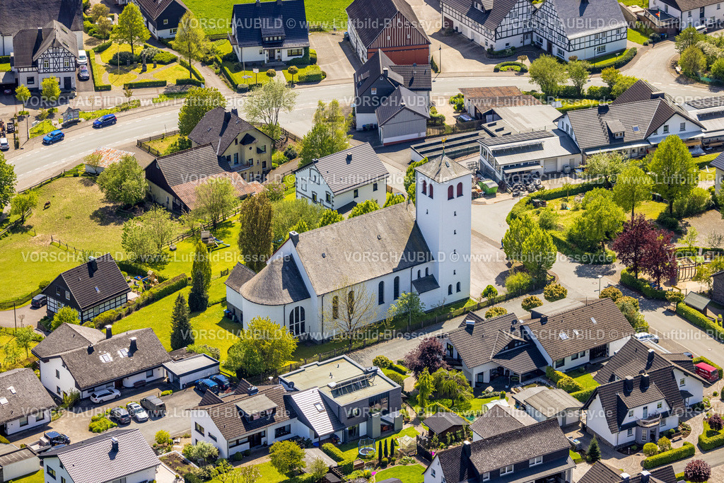 Eslohe230505529 | Luftbild, Sankt Sebastian Kirche, Niedersalwey, Eslohe, Sauerland, Nordrhein-Westfalen, Deutschland