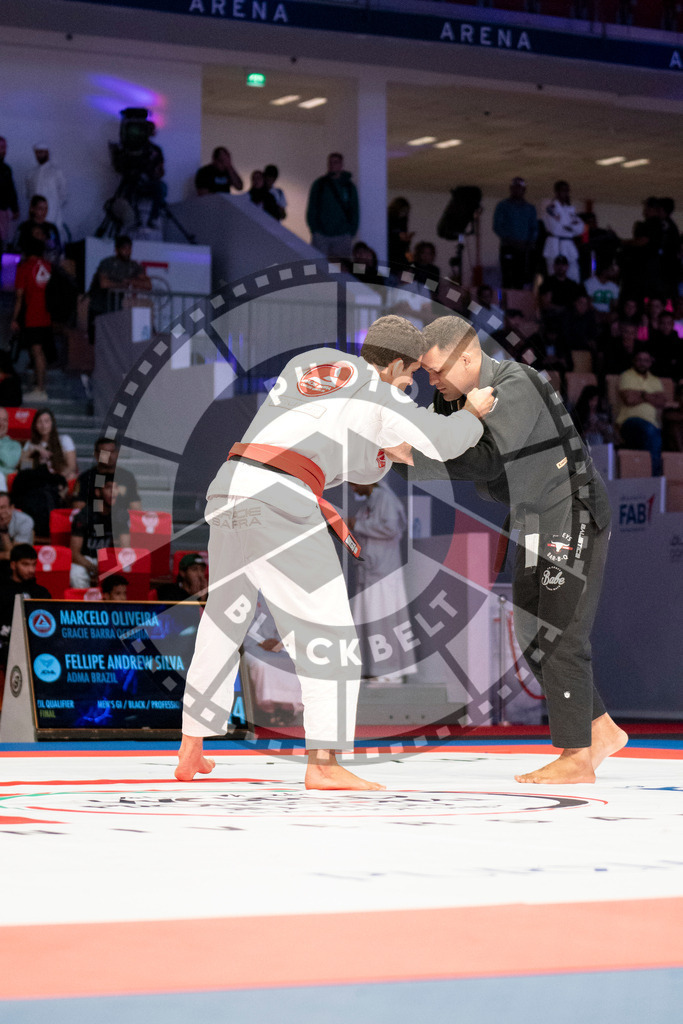 20231108PBB1127 | Fighters compete during the AJP World Professional Championship in the Mubadala Arena in Abu Dhabi, Arab United Emirates, on November 8, 2023.