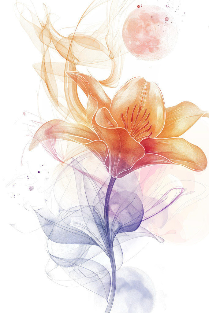 2406024 - Mondblume | Illustration einer im Mondschein blühenden Blume.
