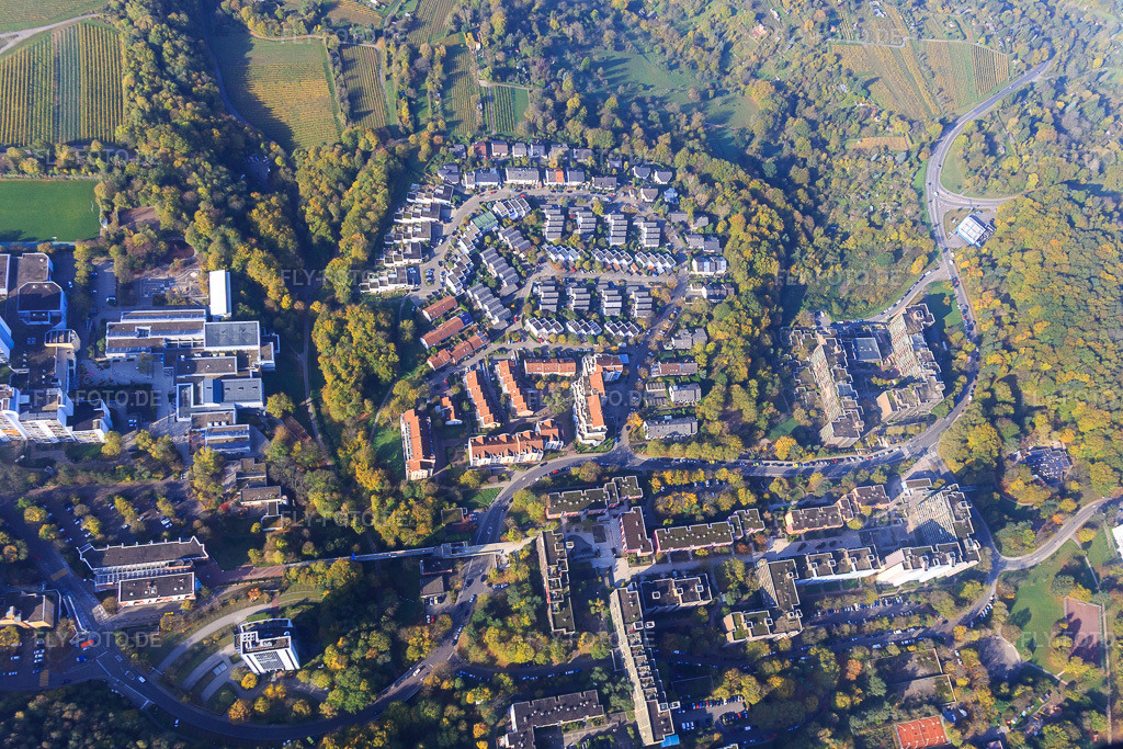 Luftbild: niedere und hohe Wohnbebauung in Bothestraße und Otto-Hanh-Straße im Ortsteil Emmertsgrund in Heidelberg im Bundesland Baden-Württemberg in Deutschland. Foto: IMG_104143.jpg vom 31.10.2017 durch Werner Riehm/FLY-FOTO.de