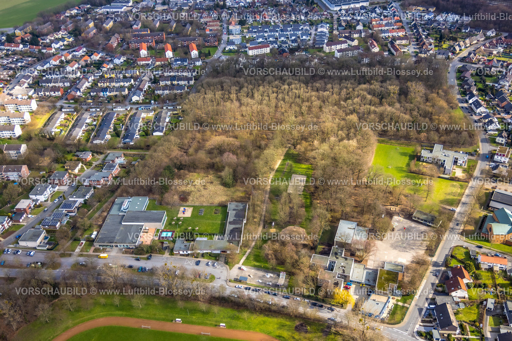 Hamm230215007 | Luftbild, Bürgerpark Kappenbusch, Familien-Oase Heessen Freibadgelände, Kappenbuschschule, Stadtbezirk Heessen, Hamm, Ruhrgebiet, Nordrhein-Westfalen, Deutschland