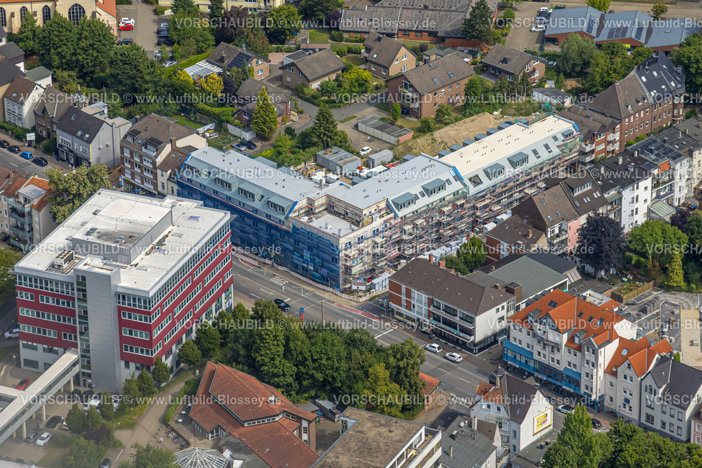 Hamm250701078Mitte | Luftbild, Seniorencampus Baustelle mit Neubau und Fassadengerüst, Werler Straße gegenüber EVK evang. Krankenhaus, Mitte, Hamm, Ruhrgebiet, Nordrhein-Westfalen, Deutschland